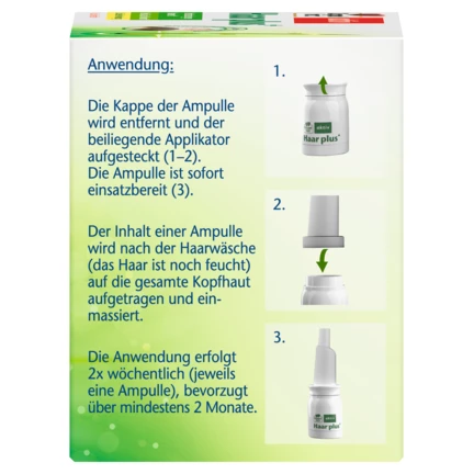 Abbildung der Produktverpackung Doppelherz aktiv Haar plus+ Seitenansicht rechts